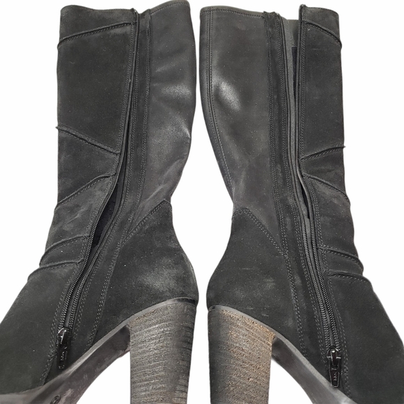 Alexandra | Adele Black Suede Knee High Boots 6 - Picture 6 of 12